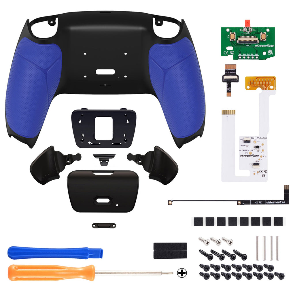 eXtremeRate Remappable RISE V3 Remap Kit for PS5 Controller BDM-030/040/050 - Rubberized Blue eXtremeRate