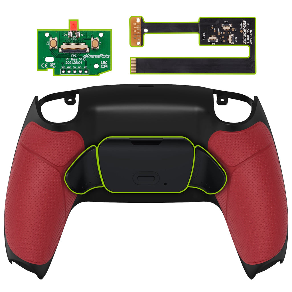 eXtremeRate Remappable Rise 2.0 Remap Kit for PS5 Controller BDM-010 & BDM-020 - Rubberized Red eXtremeRate