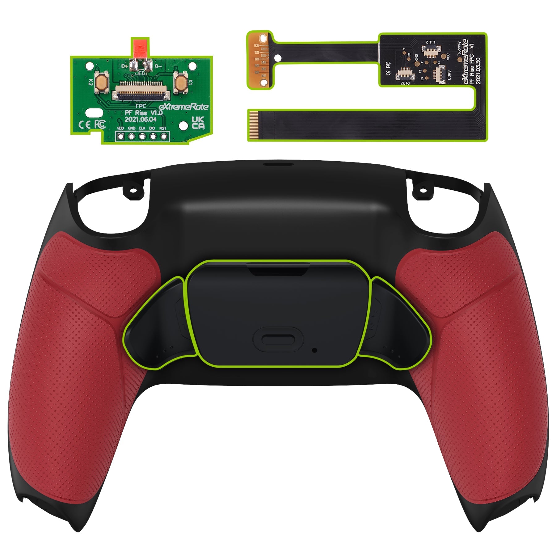 eXtremeRate Remappable Rise 2.0 Remap Kit for PS5 Controller BDM-010 & BDM-020 - Rubberized Red eXtremeRate