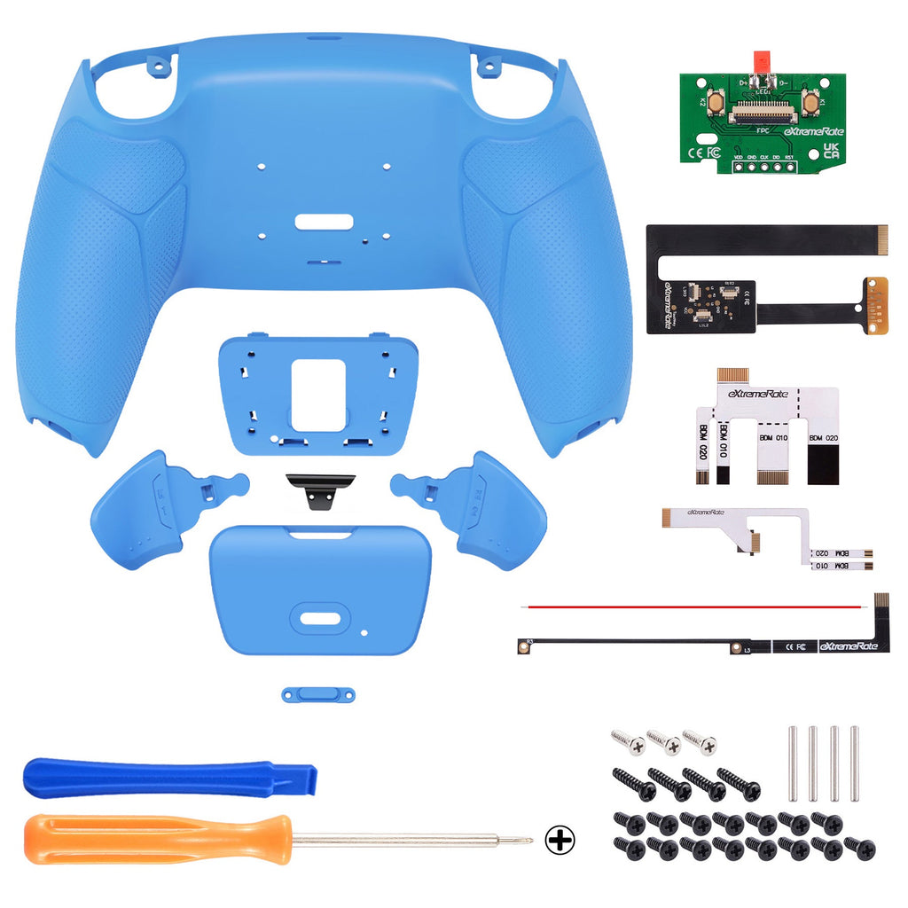 eXtremeRate Remappable Rise 2.0 Remap Kit for PS5 Controller BDM-010 & BDM-020 - Rubberized Starlight Blue eXtremeRate