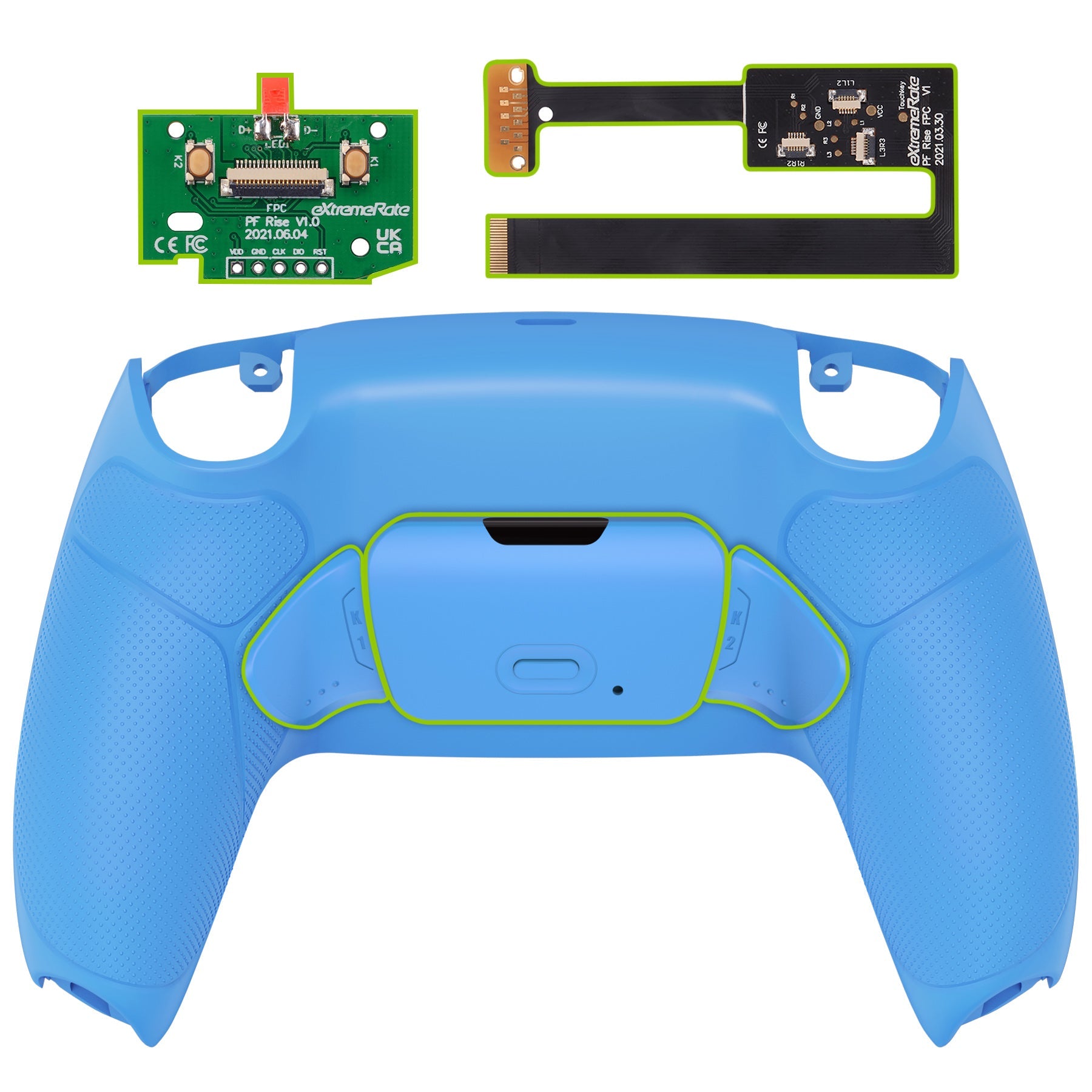 eXtremeRate Remappable Rise 2.0 Remap Kit for PS5 Controller BDM-010 & BDM-020 - Rubberized Starlight Blue eXtremeRate