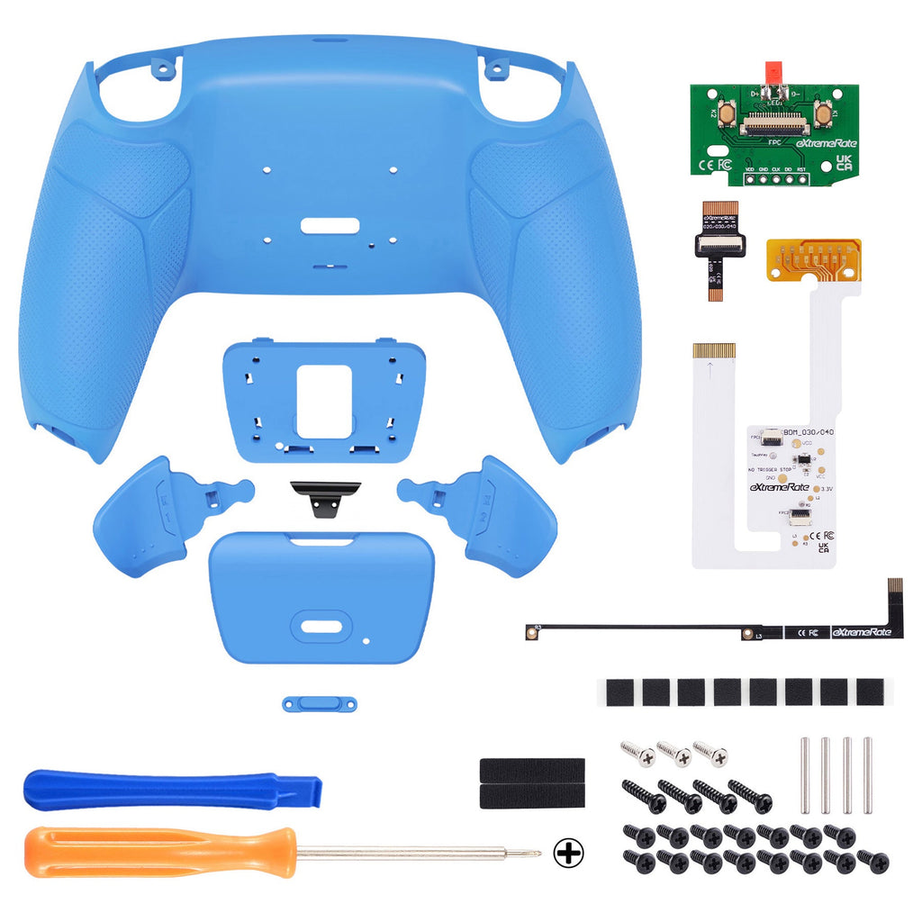 eXtremeRate Remappable RISE V3 Remap Kit for PS5 Controller BDM-030/040/050 - Rubberized Starlight Blue eXtremeRate
