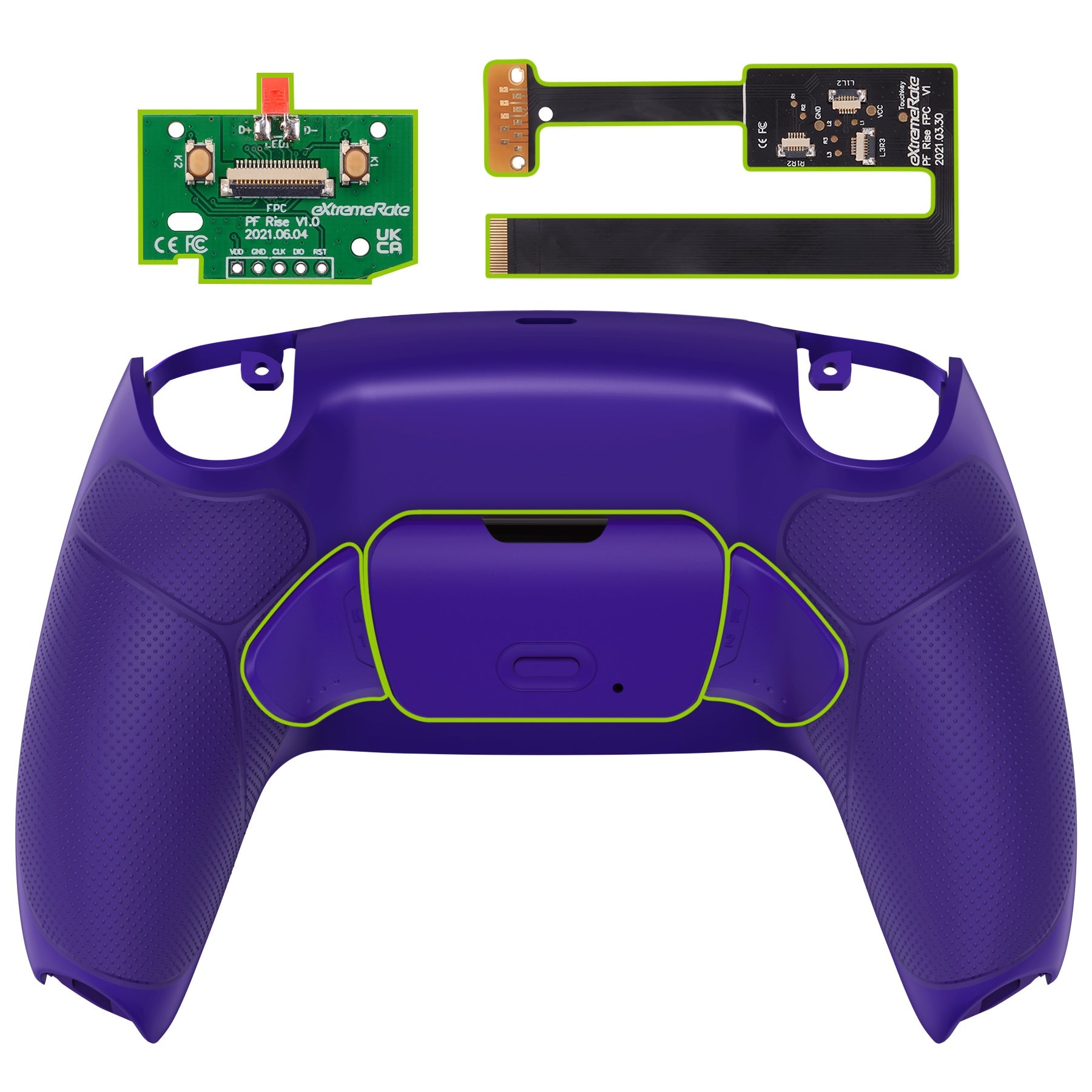 eXtremeRate Remappable Rise 2.0 Remap Kit for PS5 Controller BDM-010 & BDM-020 - Rubberized Galactic Purple eXtremeRate