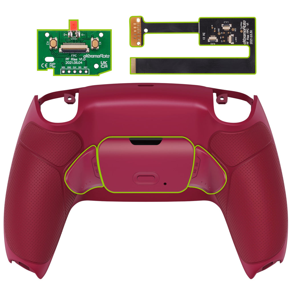 eXtremeRate Remappable Rise 2.0 Remap Kit for PS5 Controller BDM-010 & BDM-020 - Rubberized Cosmic Red eXtremeRate