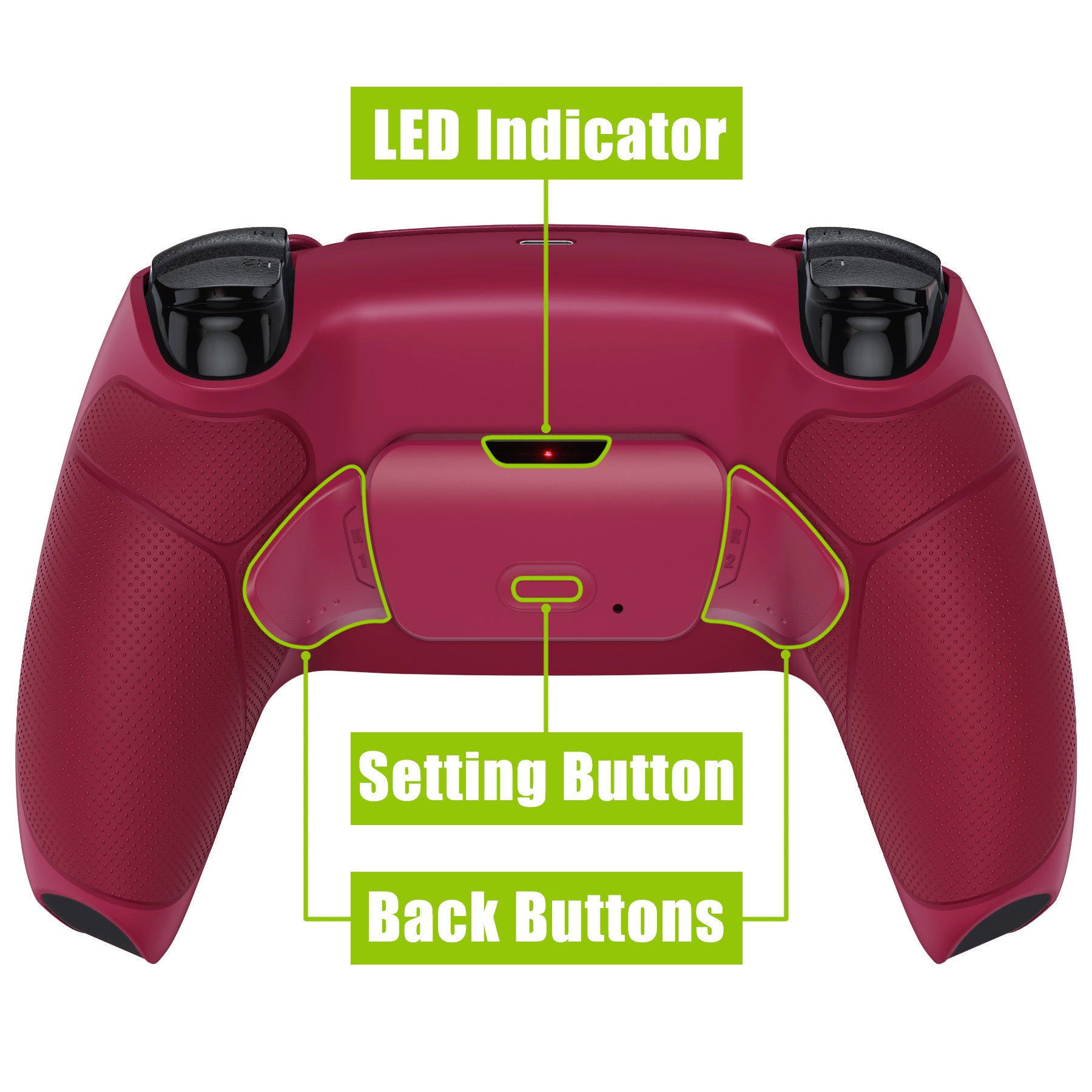 eXtremeRate Remappable Rise 2.0 Remap Kit for PS5 Controller BDM-010 & BDM-020 - Rubberized Cosmic Red eXtremeRate