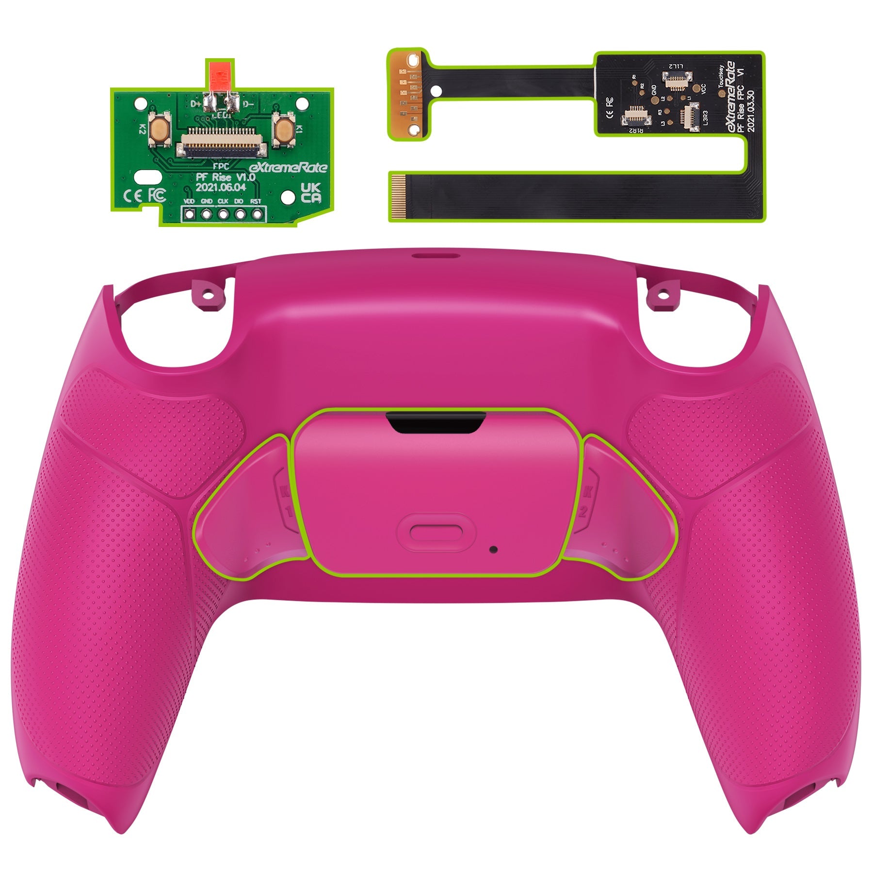 eXtremeRate Remappable Rise 2.0 Remap Kit for PS5 Controller BDM-010 & BDM-020 - Rubberized Nova Pink eXtremeRate