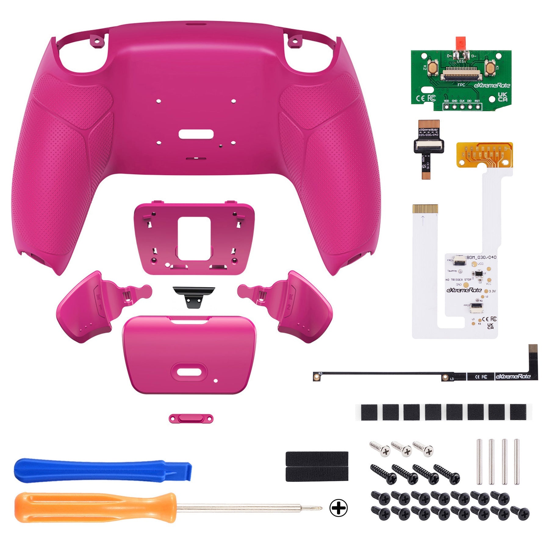 eXtremeRate Remappable RISE V3 Remap Kit for PS5 Controller BDM-030/040/050 - Rubberized Nova Pink eXtremeRate