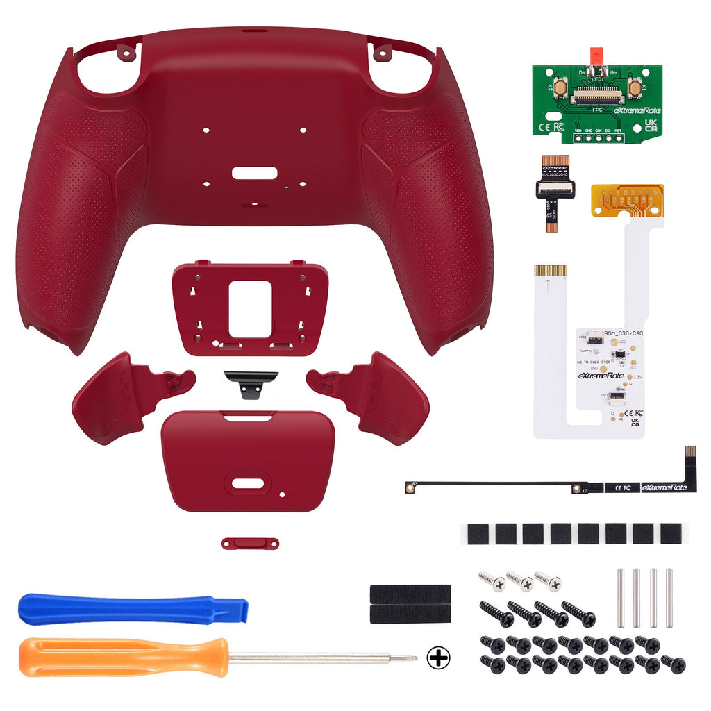 eXtremeRate Remappable RISE V3 Remap Kit for PS5 Controller BDM-030/040/050 - Rubberized Volcanic Red eXtremeRate