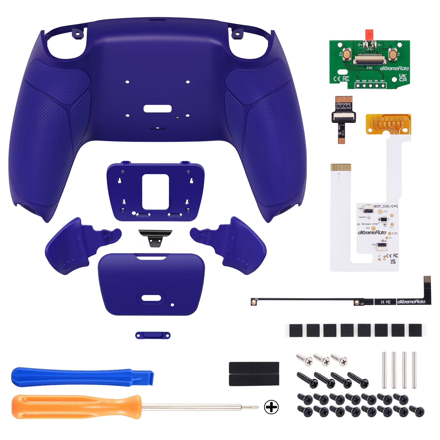 eXtremeRate Remappable RISE V3 Remap Kit for PS5 Controller BDM-030/040/050 - Rubberized Cobalt Blue eXtremeRate