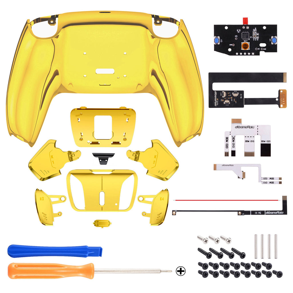 eXtremeRate Remappable RISE4 Remap Kit for PS5 Controller BDM-010/020 - Chrome Gold eXtremeRate