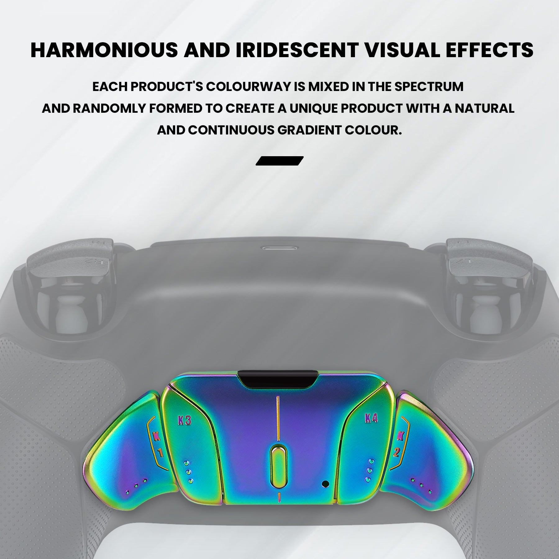 eXtremeRate Rainbow Aura Blue & Purple Real Metal Buttons (RMB) Version RISE4 Remap Kit for PS5 Controller BDM-030/040/050 - Chameleon Purple Blue eXtremeRate