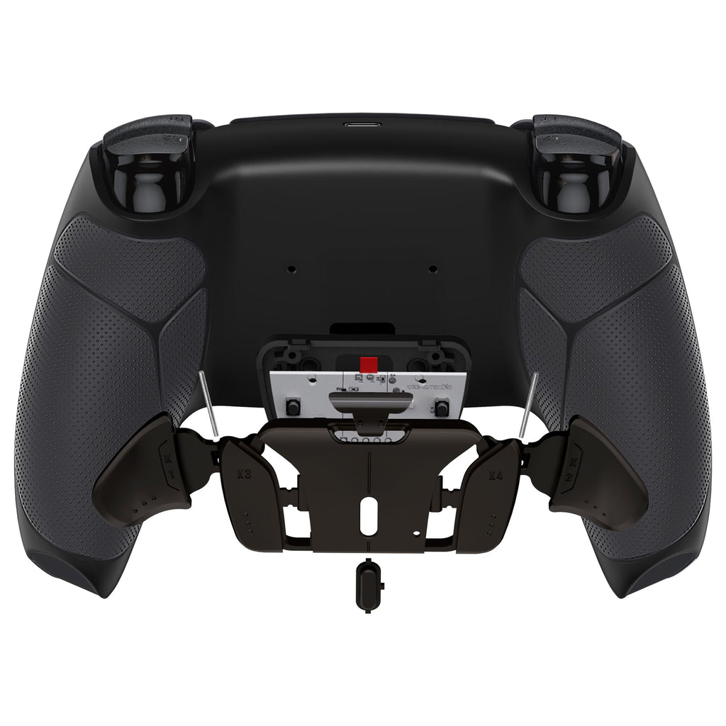 eXtremeRate Black Real Metal Buttons (RMB) Version RISE4 Remap Kit for PS5 Controller BDM-010/020 - Rubberized Black eXtremeRate