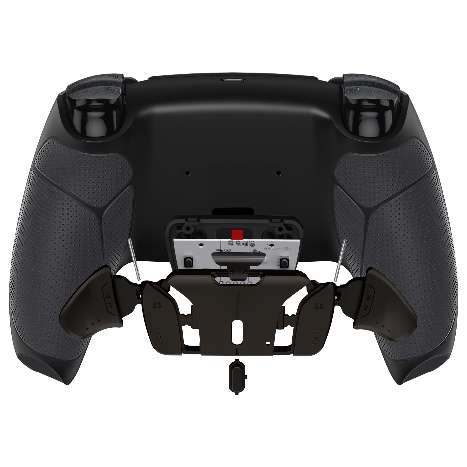 eXtremeRate Black Real Metal Buttons (RMB) Version RISE4 Remap Kit for PS5 Controller BDM-010/020 - Rubberized Black eXtremeRate