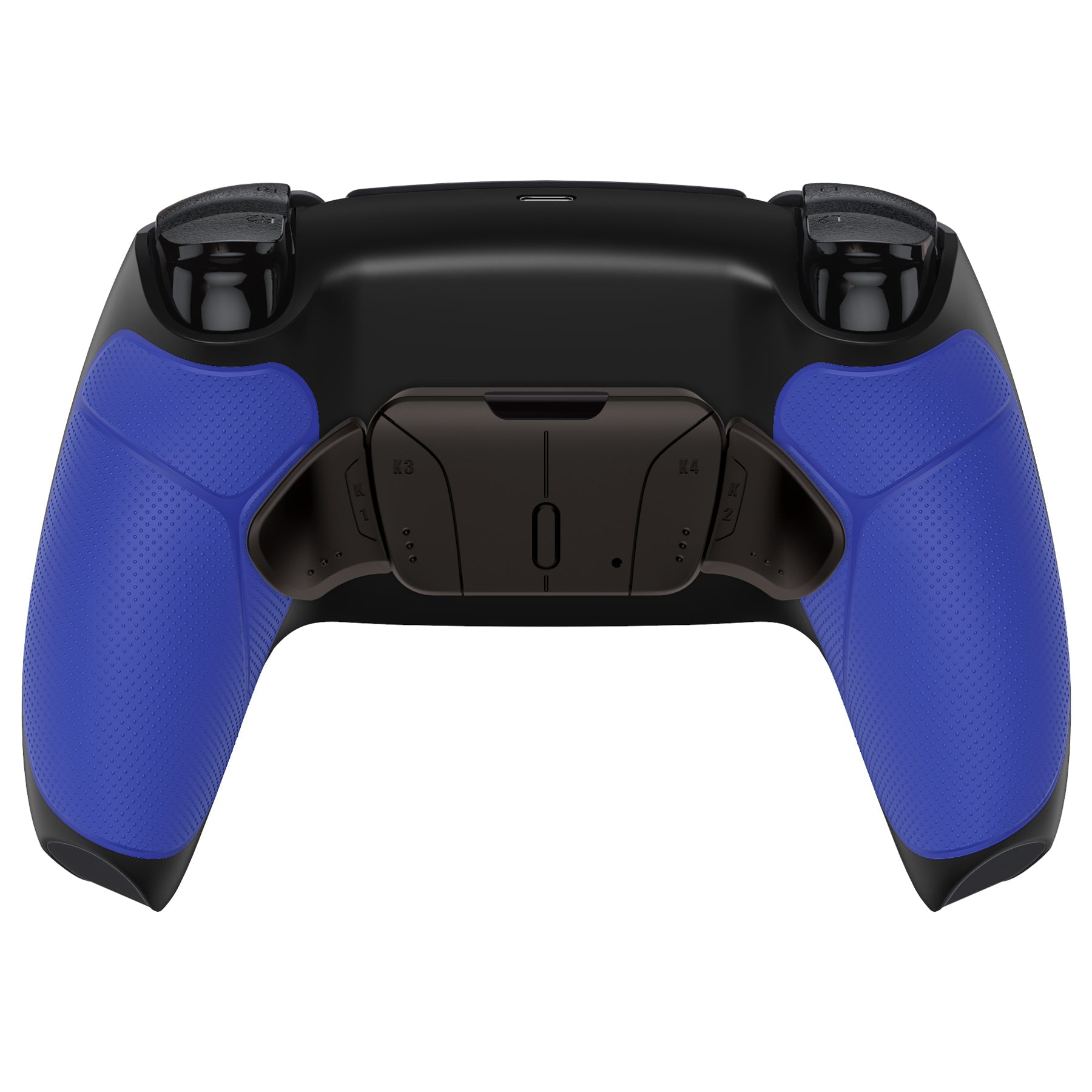 eXtremeRate Black Real Metal Buttons (RMB) Version RISE4 Remap Kit for PS5 Controller BDM-010/020 - Rubberized Blue eXtremeRate