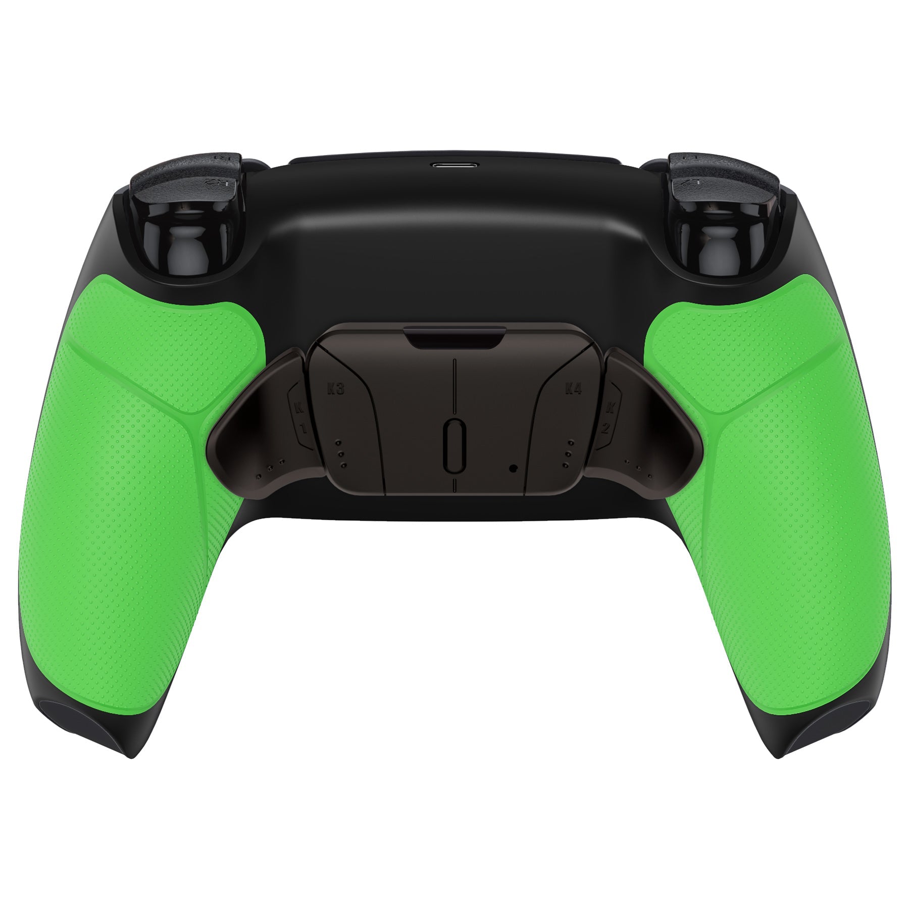 eXtremeRate Black Real Metal Buttons (RMB) Version RISE4 Remap Kit for PS5 Controller BDM-010/020 - Rubberized Green eXtremeRate