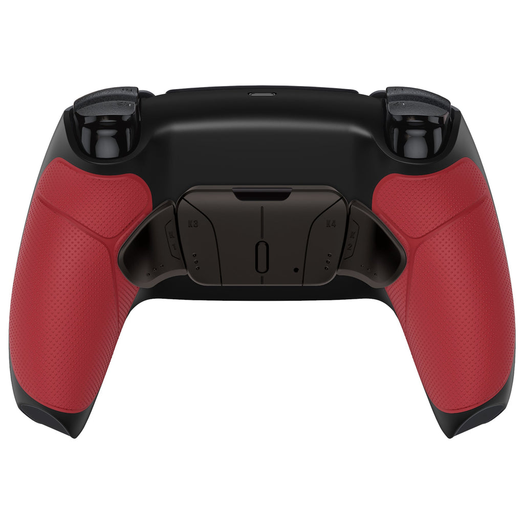 eXtremeRate Black Real Metal Buttons (RMB) Version RISE4 Remap Kit for PS5 Controller BDM-010/020 - Rubberized Red eXtremeRate