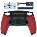 eXtremeRate Black Real Metal Buttons (RMB) Version RISE4 Remap Kit for PS5 Controller BDM-010/020 - Rubberized Red eXtremeRate