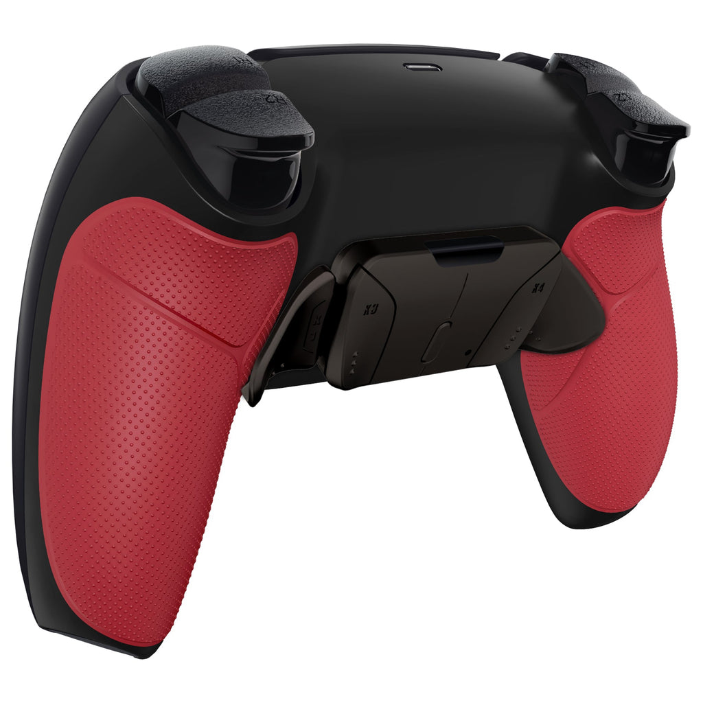 eXtremeRate Black Real Metal Buttons (RMB) Version RISE4 Remap Kit for PS5 Controller BDM-010/020 - Rubberized Red eXtremeRate