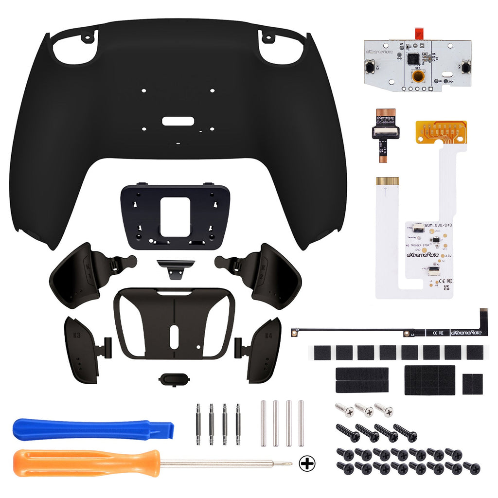 eXtremeRate Black Real Metal Buttons (RMB) Version RISE4 V3 Remap Kit for PS5 Controller BDM-030/040/050 - Black eXtremeRate