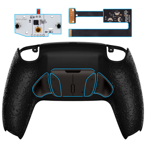 eXtremeRate Black Real Metal Buttons (RMB) Version RISE4 Remap Kit for PS5 Controller BDM-010/020 - Textured Black eXtremeRate