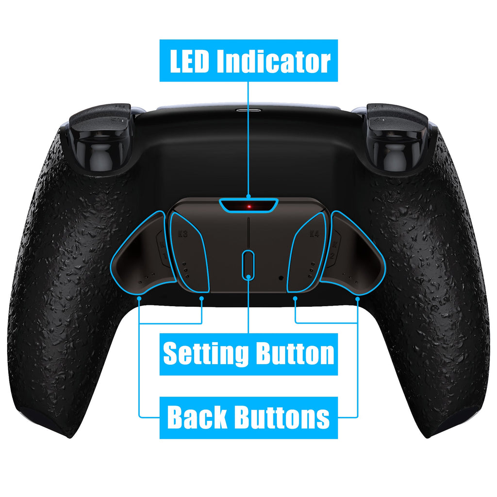 eXtremeRate Black Real Metal Buttons (RMB) Version RISE4 Remap Kit for PS5 Controller BDM-010/020 - Textured Black eXtremeRate