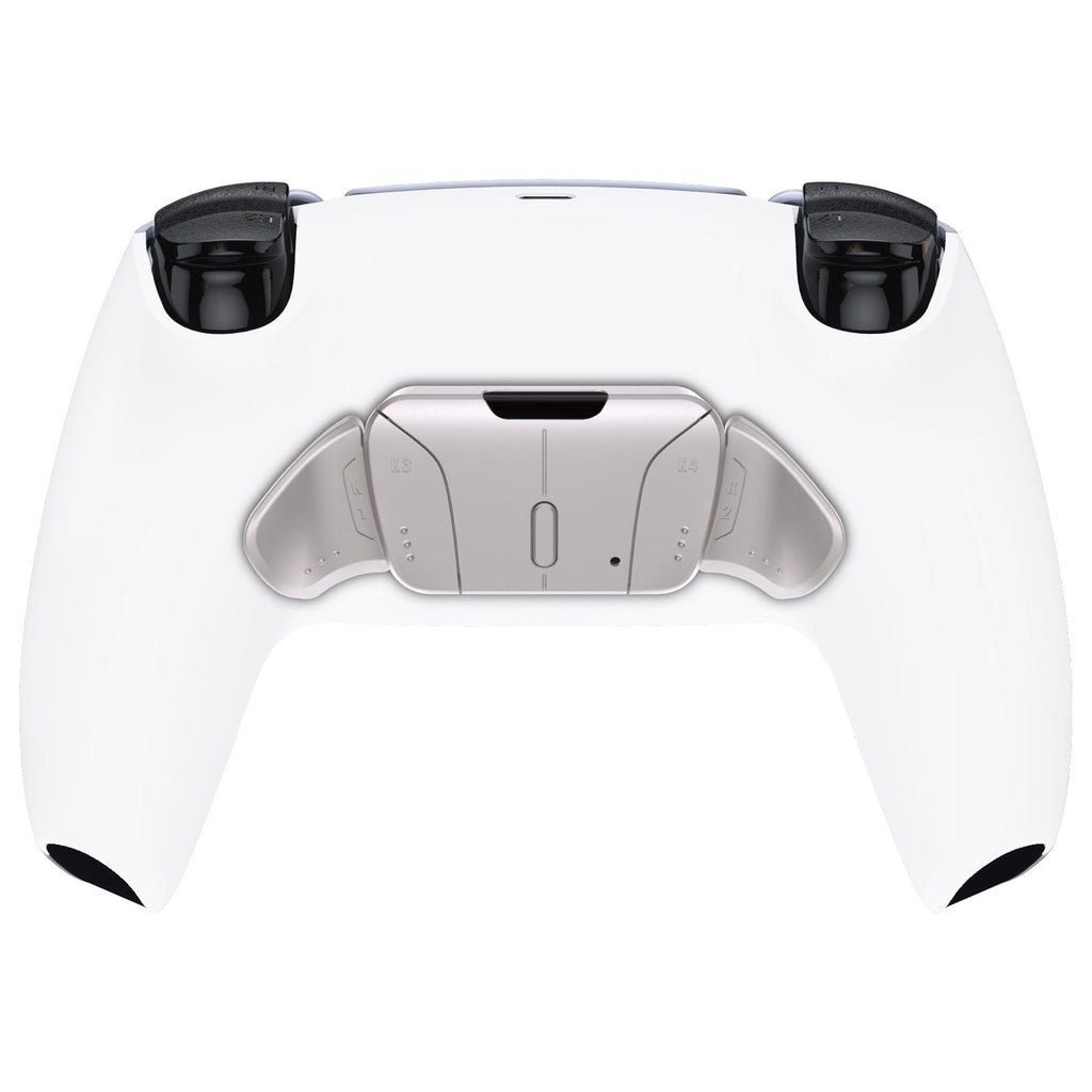 eXtremeRate Silver Real Metal Buttons (RMB) Version RISE4 Remap Kit for PS5 Controller BDM-030/040/050 - White eXtremeRate