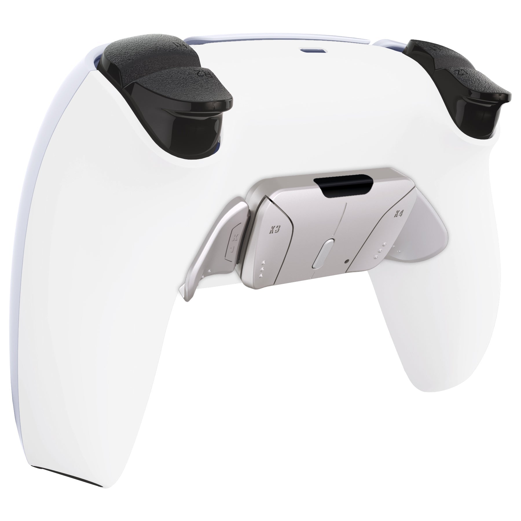 eXtremeRate Silver Real Metal Buttons (RMB) Version RISE4 Remap Kit for PS5 Controller BDM-030/040/050 - White eXtremeRate