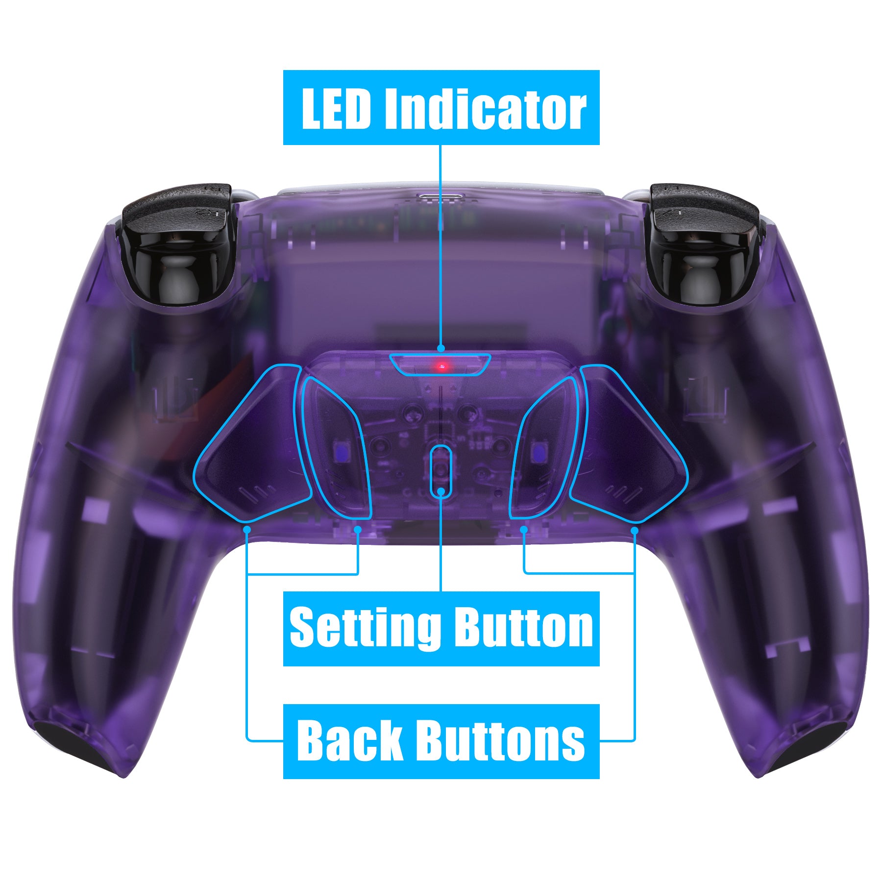 eXtremeRate Remappable RISE4 Remap Kit for PS5 Controller BDM-010/020 - Clear Atomic Purple eXtremeRate