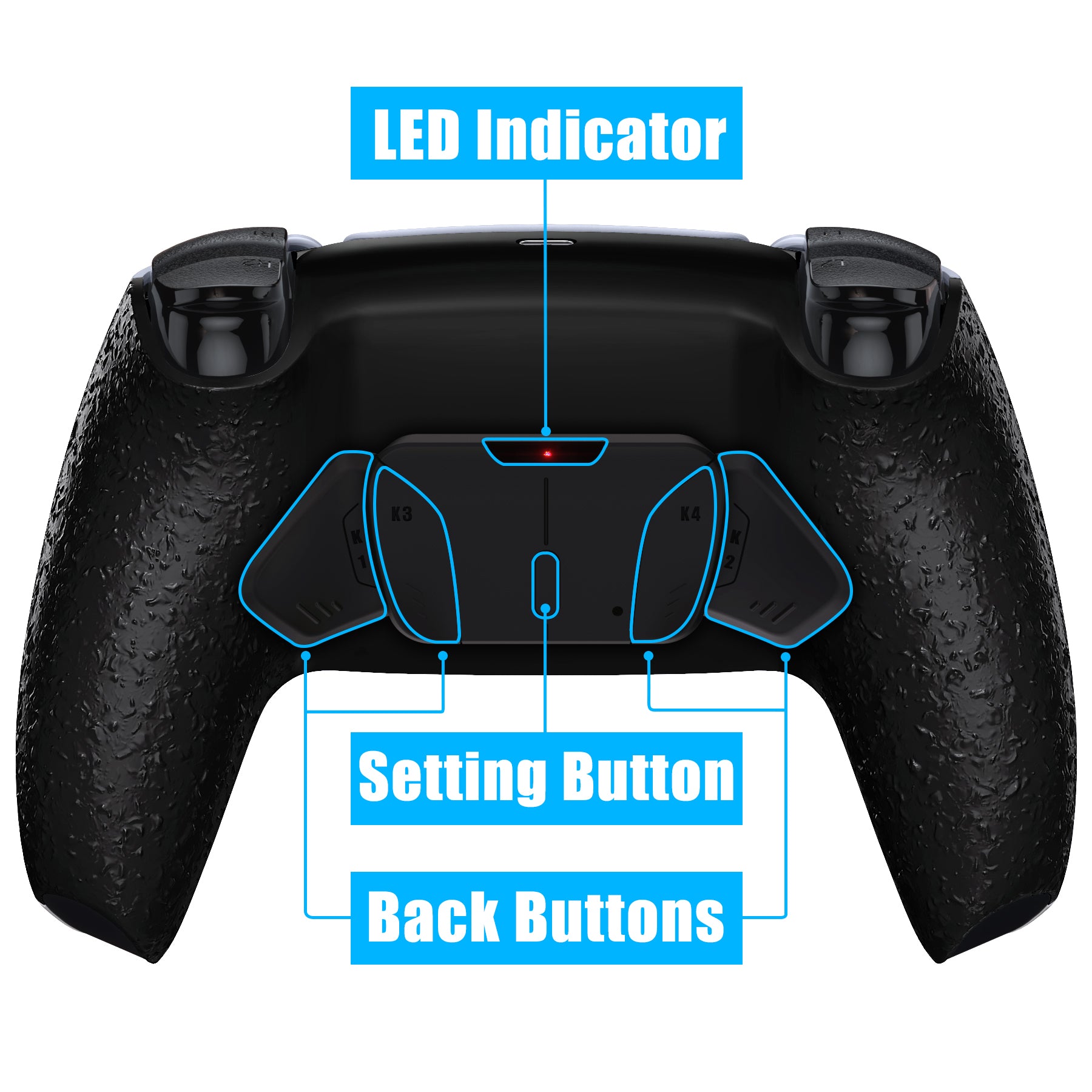 eXtremeRate Remappable RISE4 Remap Kit for PS5 Controller BDM-010/020 - Textured Black eXtremeRate