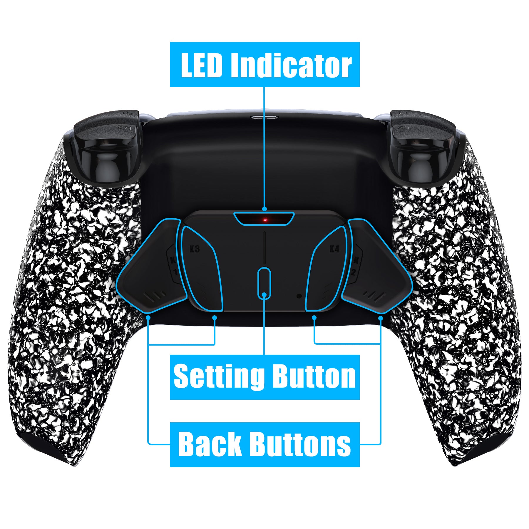 eXtremeRate Remappable RISE4 Remap Kit for PS5 Controller BDM-010/020 - Textured White eXtremeRate