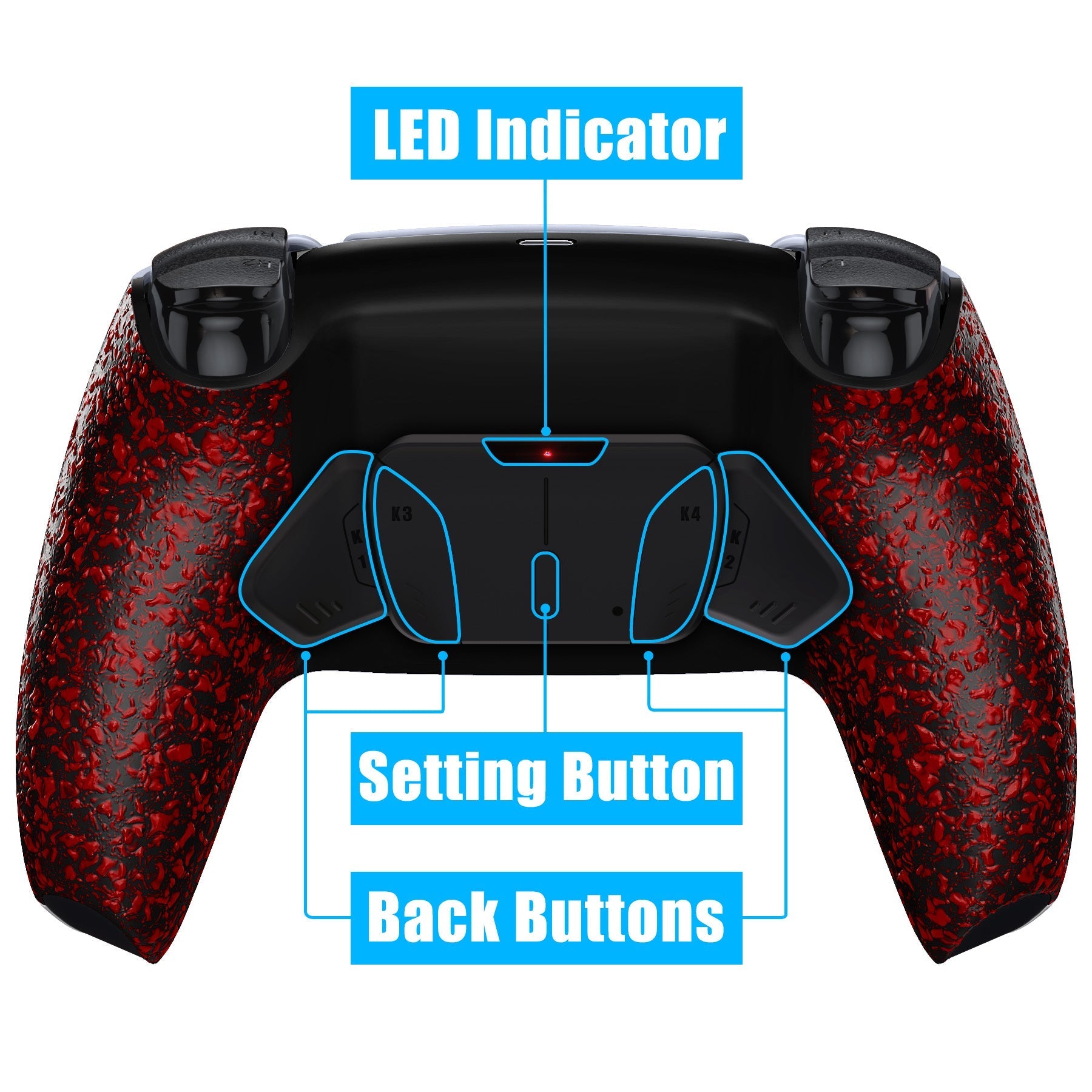 eXtremeRate Remappable RISE4 Remap Kit for PS5 Controller BDM-010/020 - Textured Red eXtremeRate