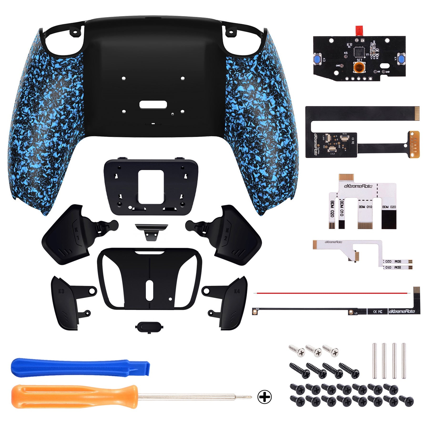 eXtremeRate Remappable RISE4 Remap Kit for PS5 Controller BDM-010/020 - Textured Blue eXtremeRate