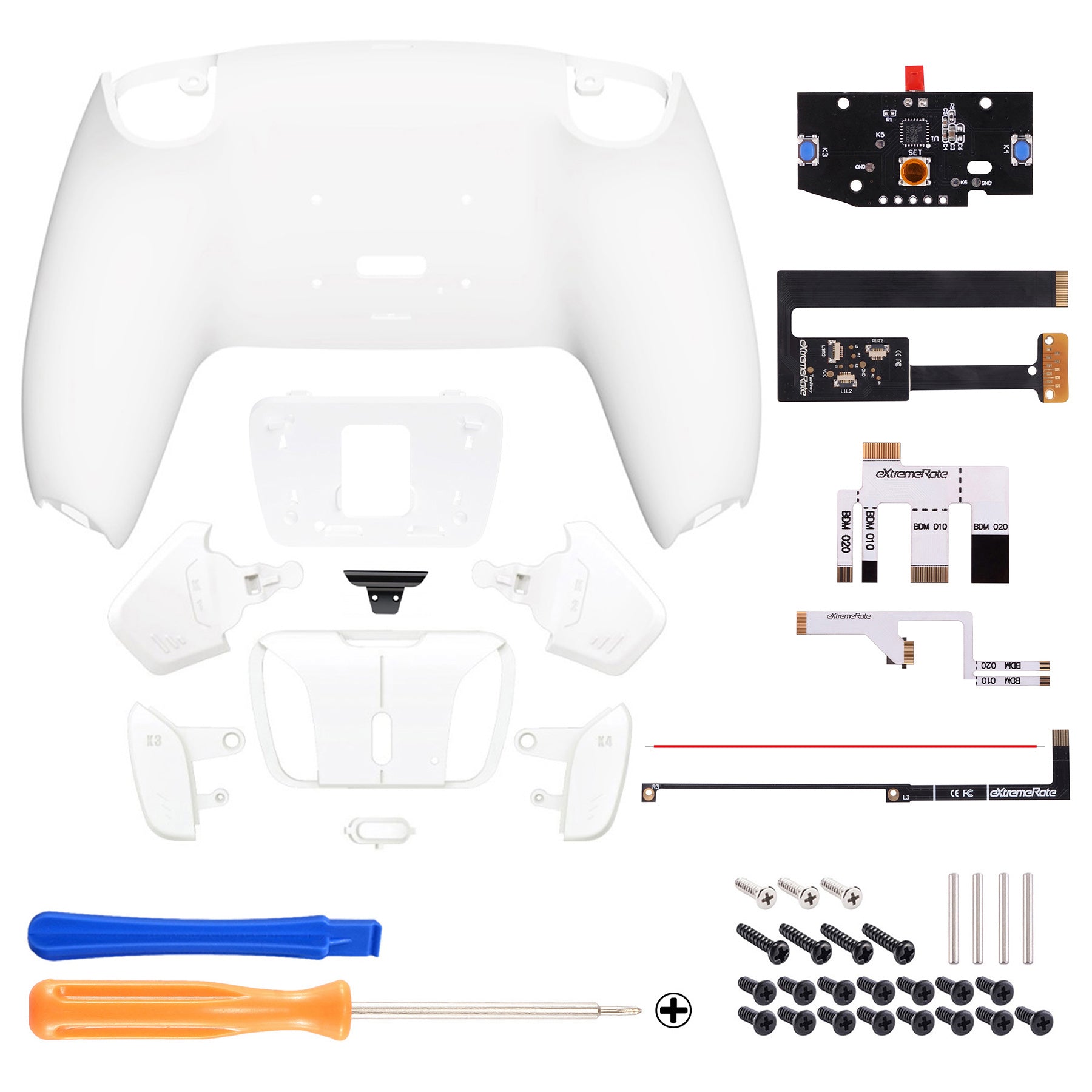 eXtremeRate Remappable RISE4 Remap Kit for PS5 Controller BDM-010/020 - White eXtremeRate
