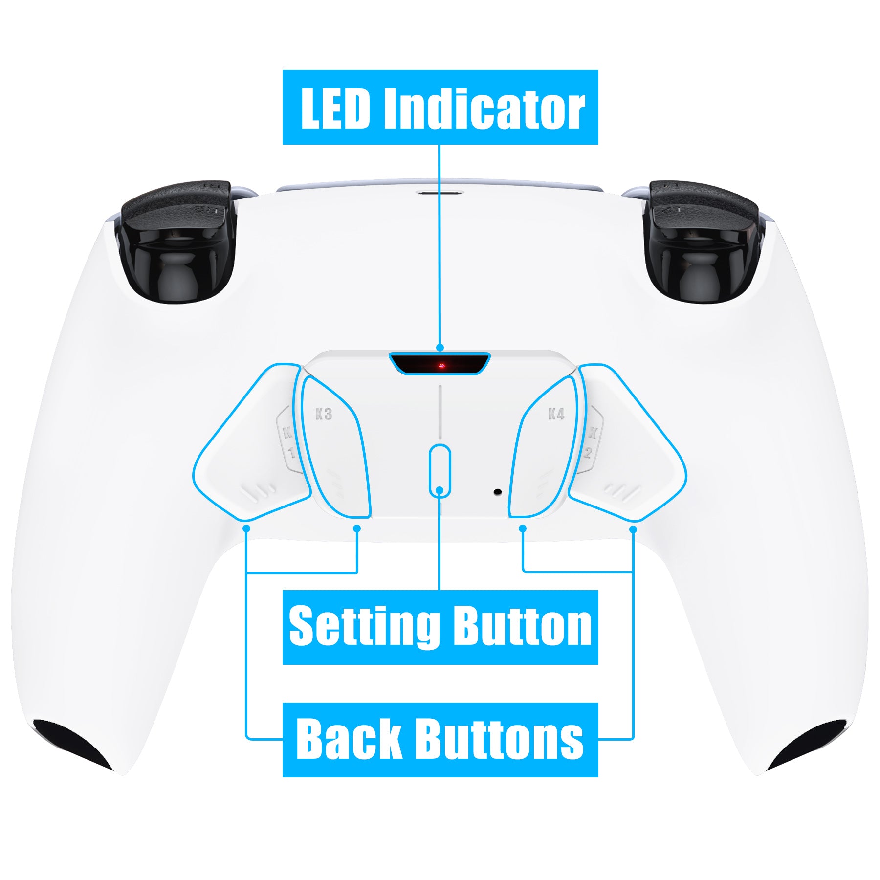 eXtremeRate Remappable RISE4 Remap Kit for PS5 Controller BDM-010/020 - White eXtremeRate