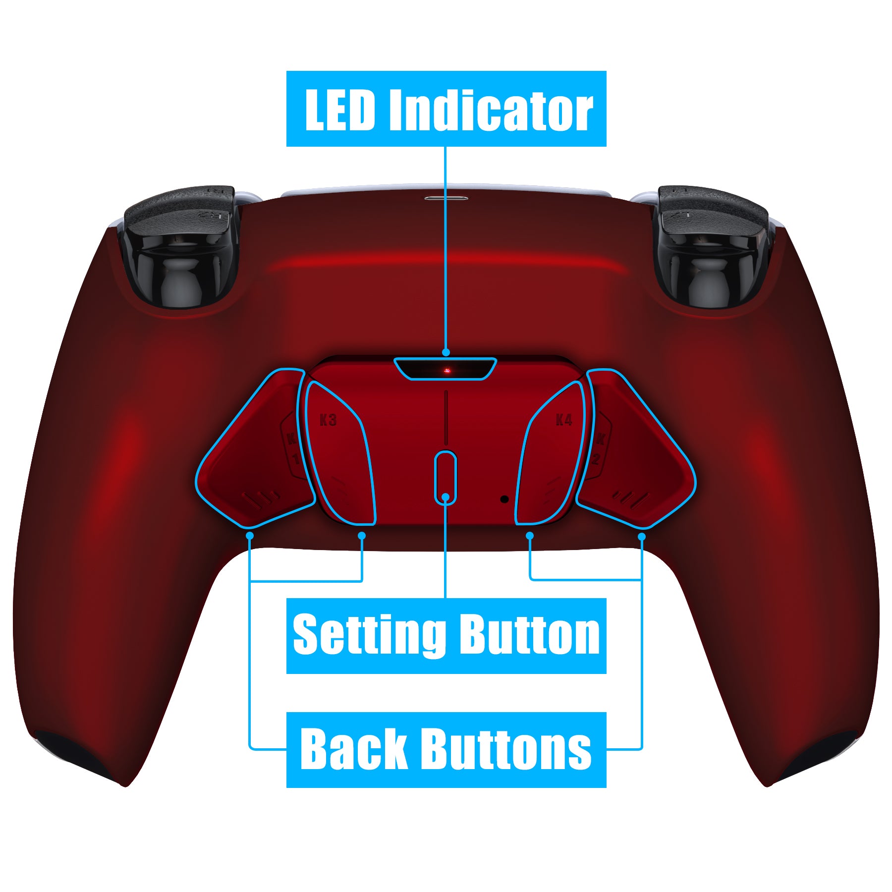eXtremeRate Remappable RISE4 Remap Kit for PS5 Controller BDM-010/020 - Scarlet Red eXtremeRate