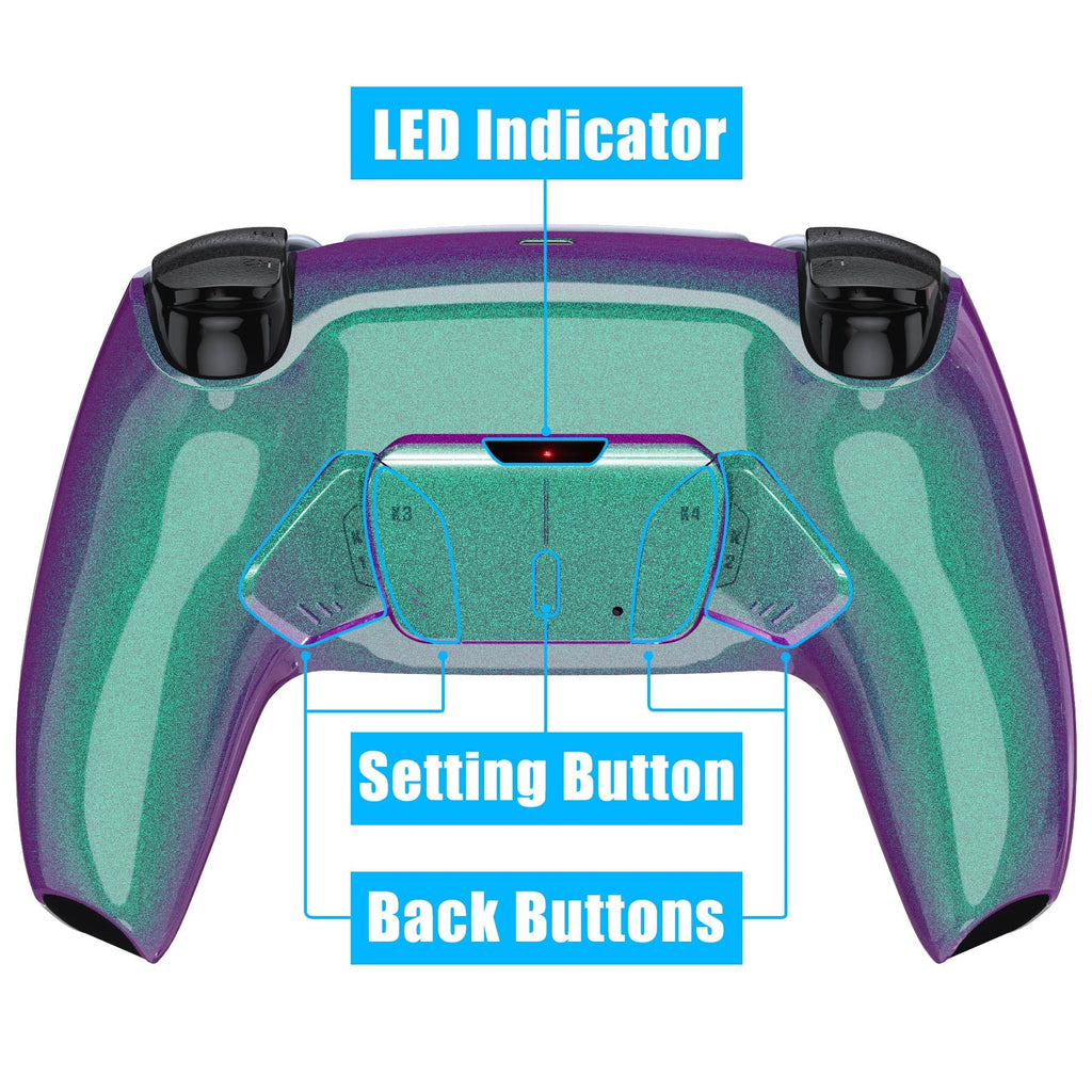 eXtremeRate Remappable RISE4 Remap Kit for PS5 Controller BDM-010/020 - Chameleon Green Purple eXtremeRate