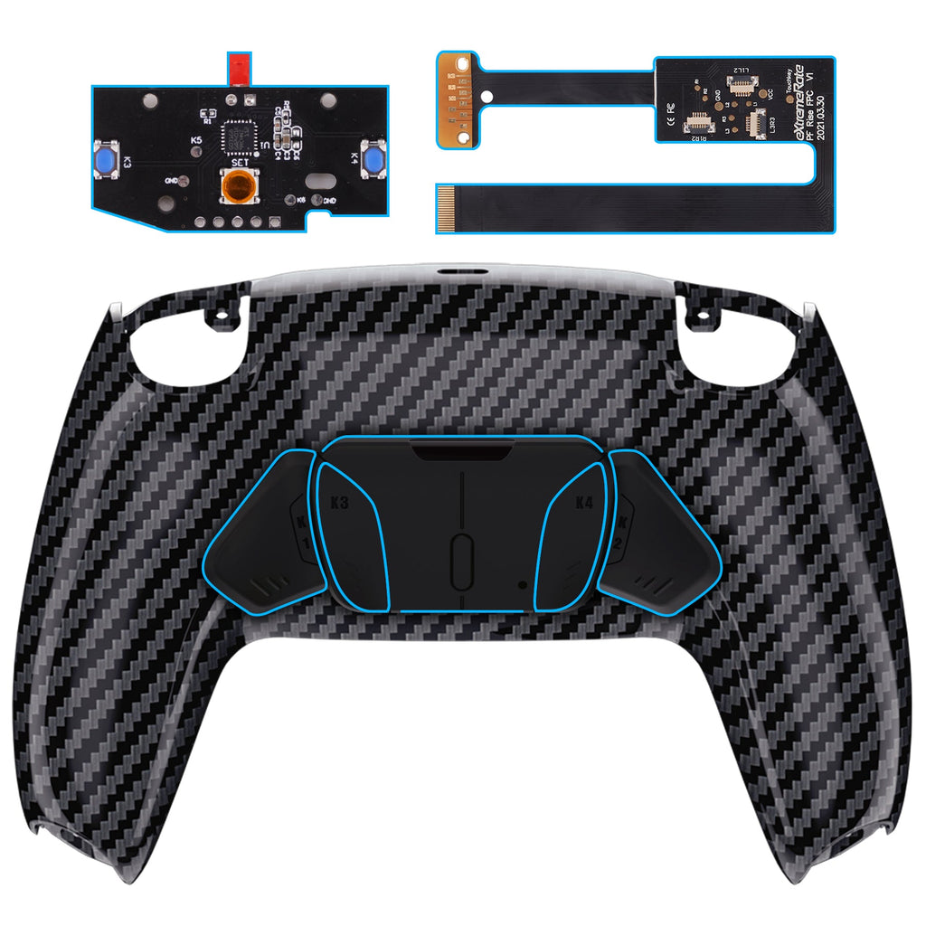 eXtremeRate Remappable RISE4 Remap Kit for PS5 Controller BDM-010/020 - Graphite Carbon Fiber eXtremeRate