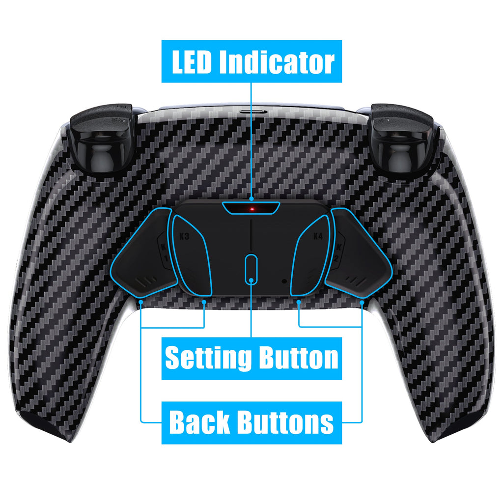 eXtremeRate Remappable RISE4 Remap Kit for PS5 Controller BDM-010/020 - Graphite Carbon Fiber eXtremeRate