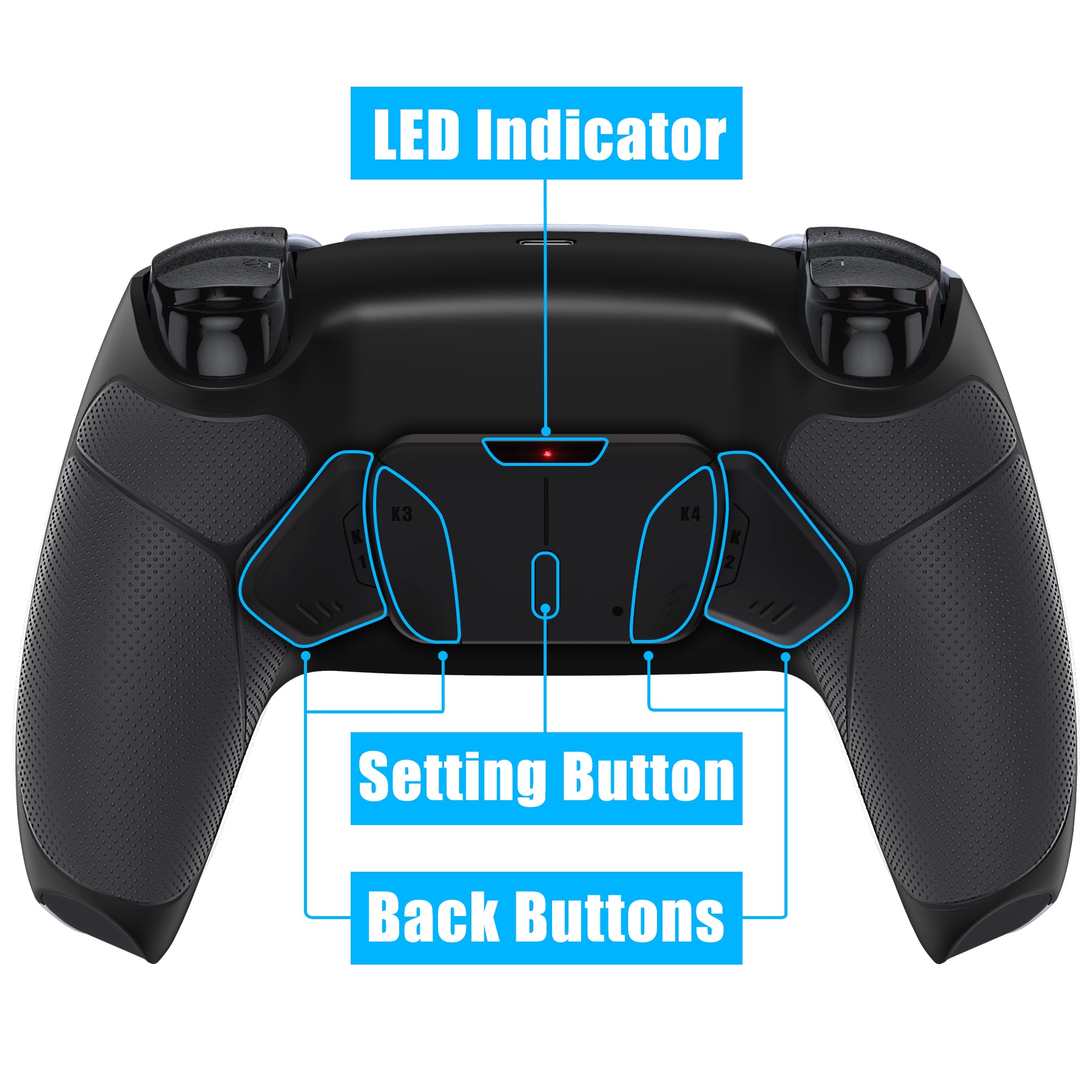 eXtremeRate Remappable RISE4 Remap Kit for PS5 Controller BDM-010/020 - Rubberized Black eXtremeRate
