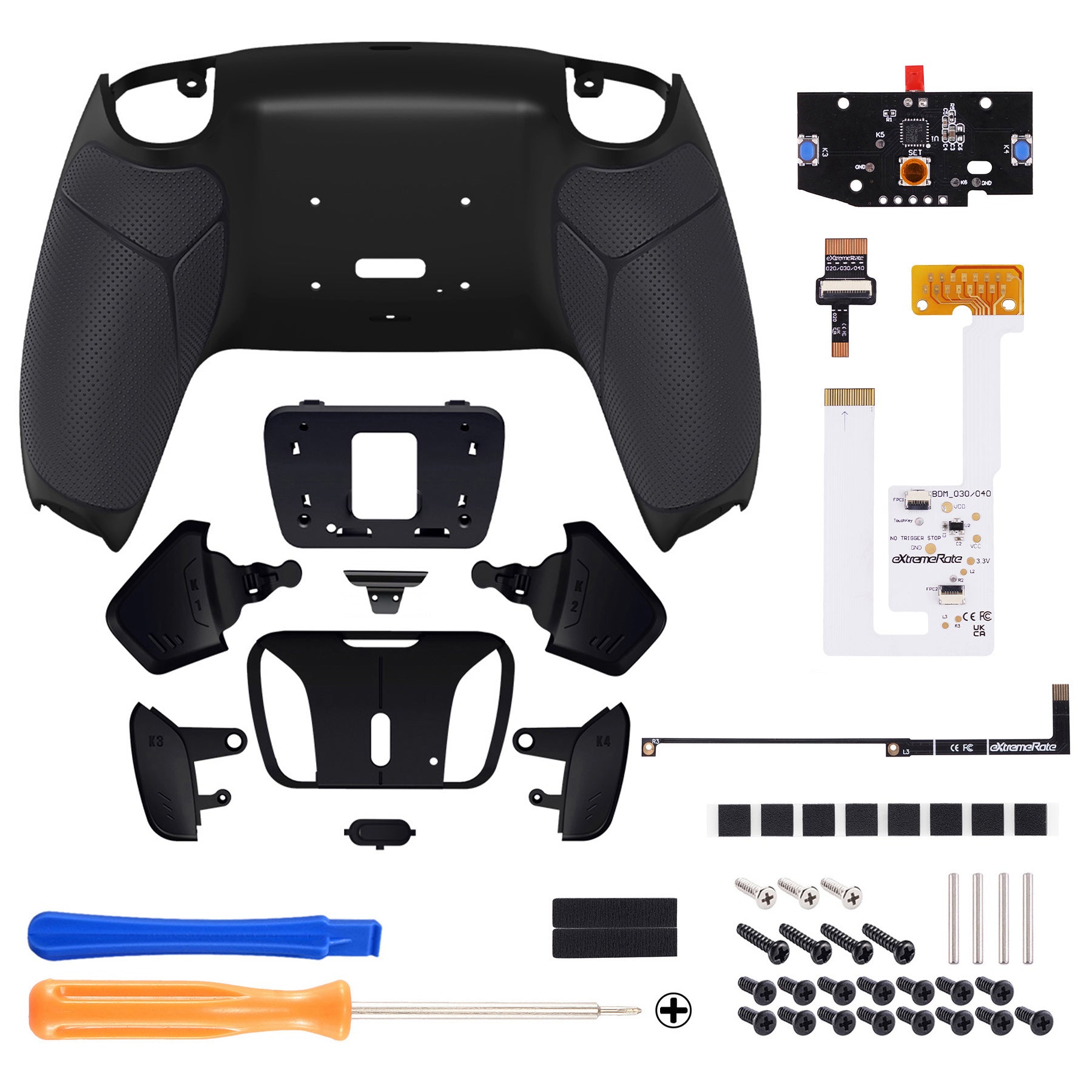 eXtremeRate Remappable RISE4 V3 Remap Kit for PS5 Controller BDM-030/040/050 - Rubberized Black eXtremeRate