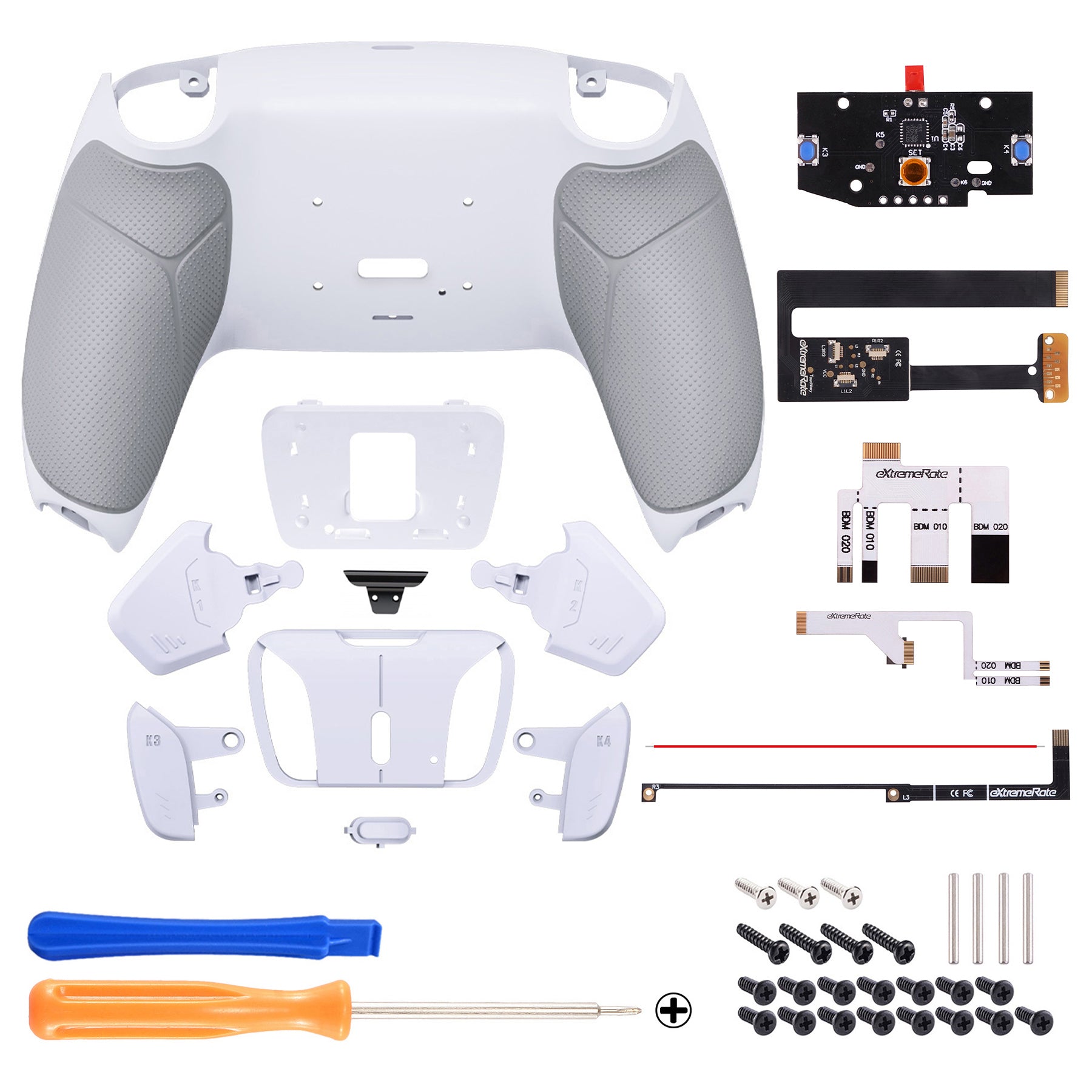 eXtremeRate Remappable RISE4 Remap Kit for PS5 Controller BDM-010/020 - Rubberized White eXtremeRate