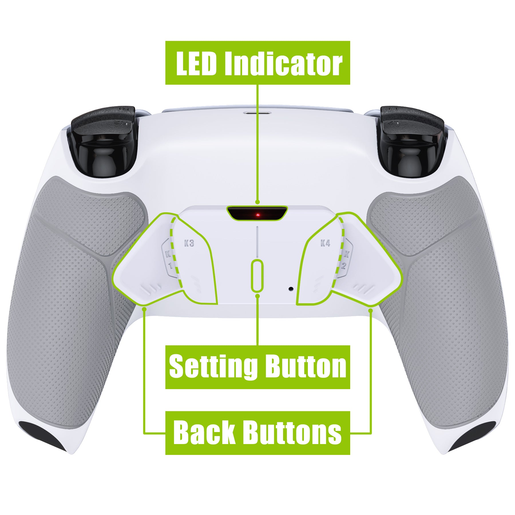 eXtremeRate Remappable RISE4 Remap Kit for PS5 Controller BDM-010/020 - Rubberized White eXtremeRate
