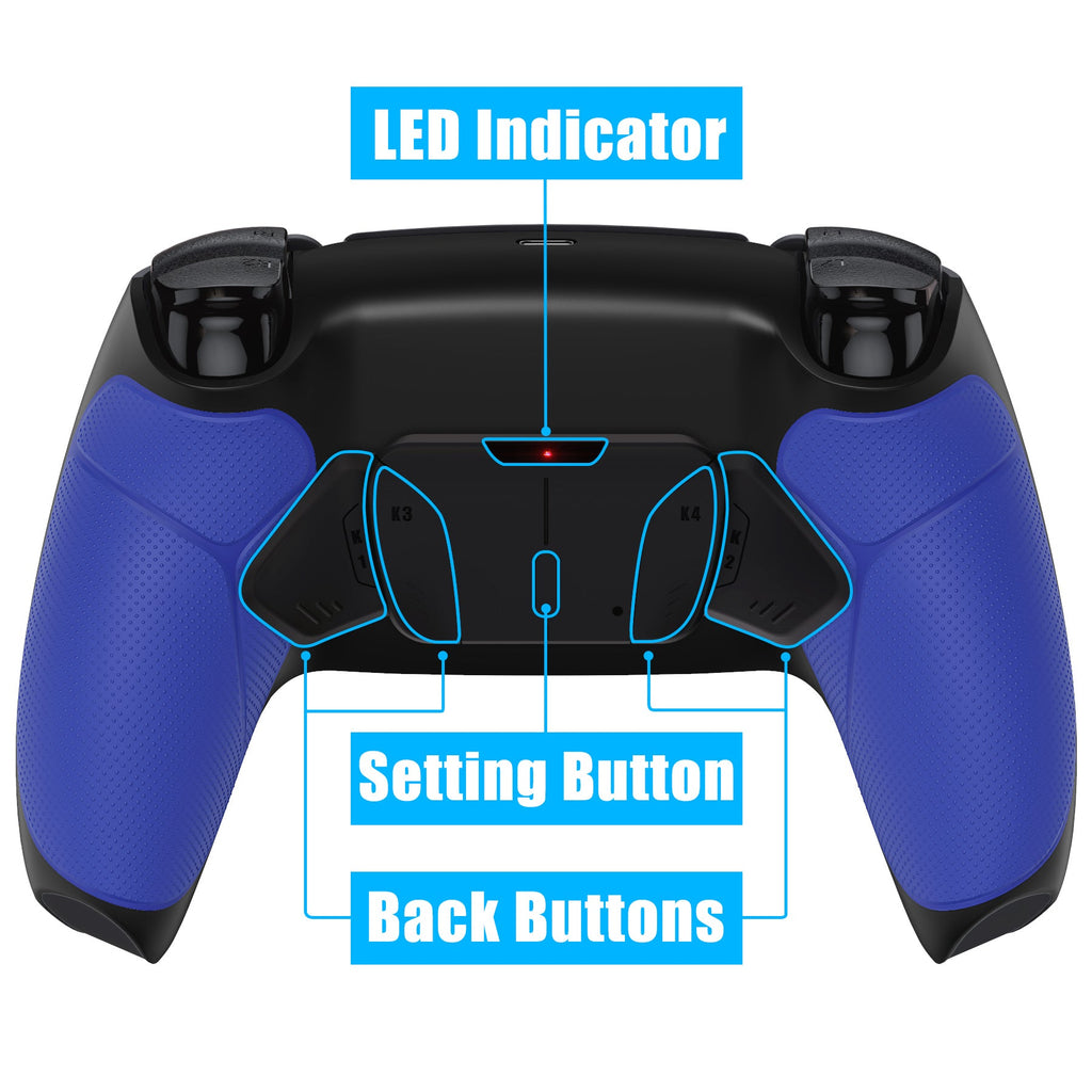 eXtremeRate Remappable RISE4 Remap Kit for PS5 Controller BDM-010/020 - Rubberized Blue eXtremeRate