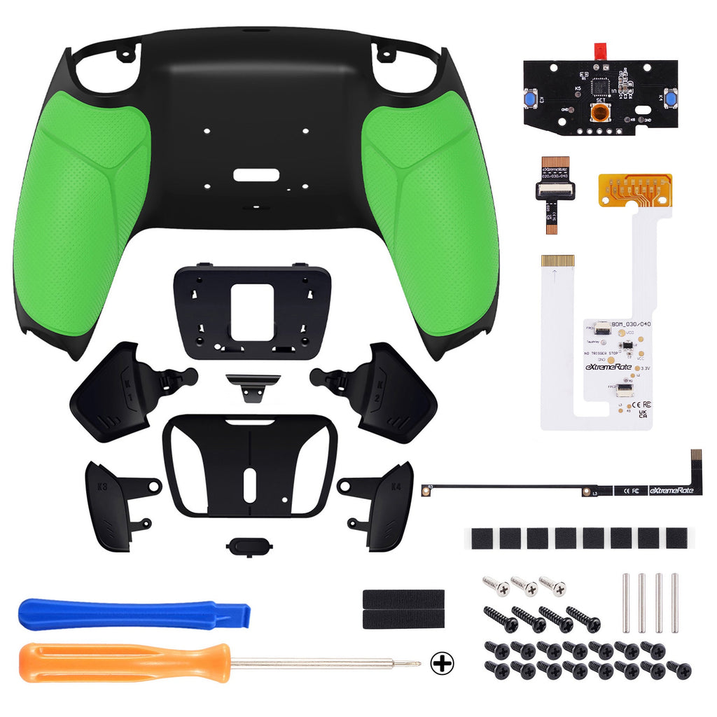 eXtremeRate Remappable RISE4 V3 Remap Kit for PS5 Controller BDM-030/040/050 - Rubberized Green eXtremeRate