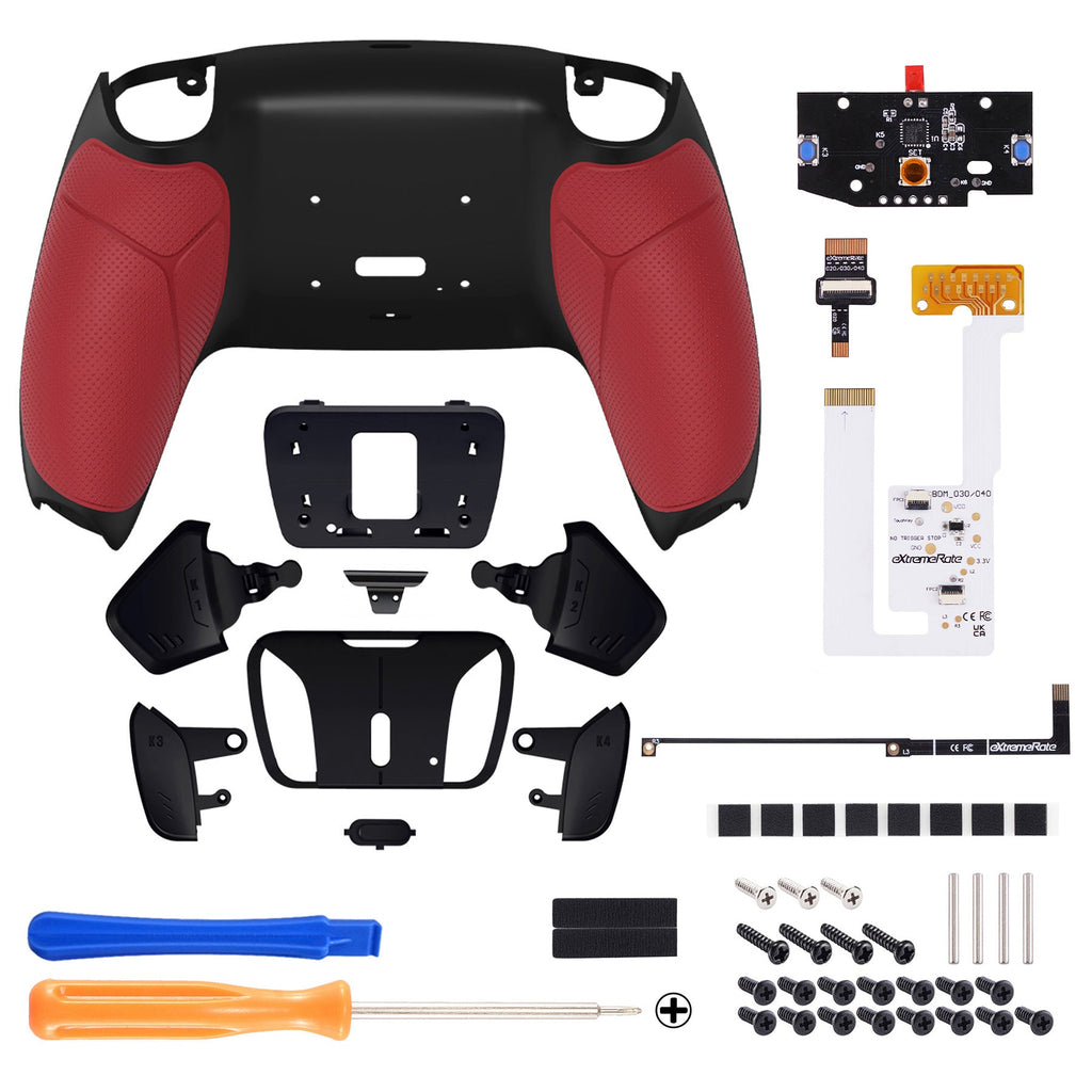 eXtremeRate Remappable RISE4 V3 Remap Kit for PS5 Controller BDM-030/040/050 - Rubberized Red eXtremeRate