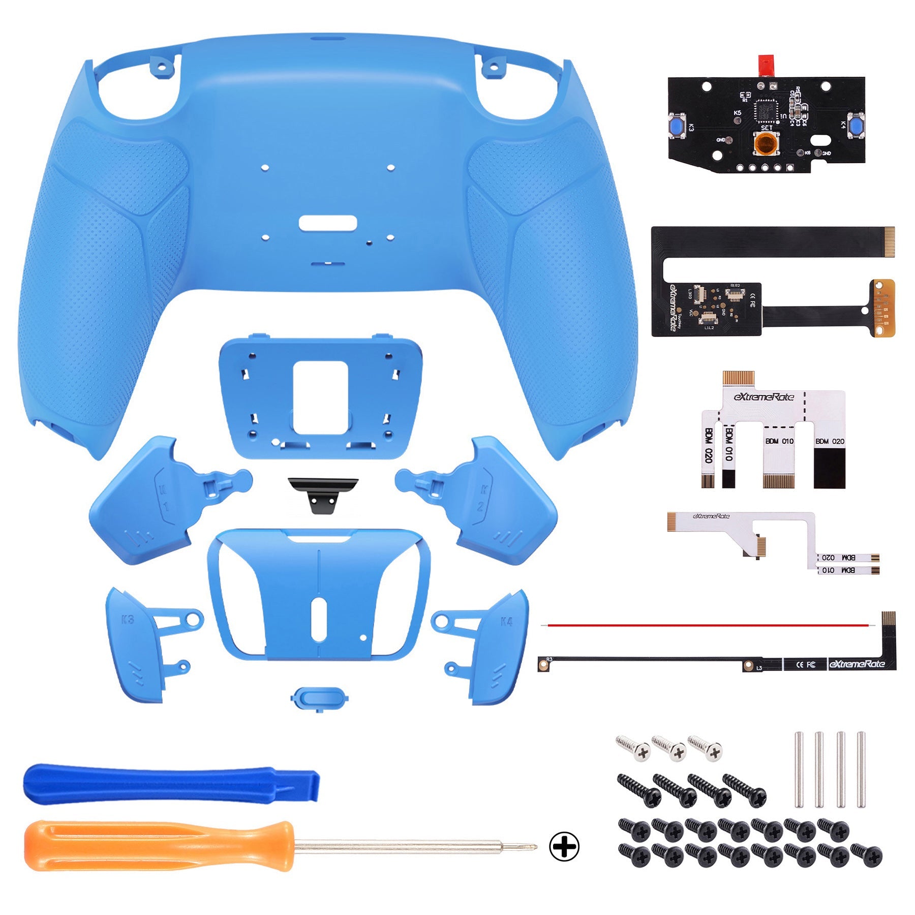 eXtremeRate Remappable RISE4 Remap Kit for PS5 Controller BDM-010/020 - Rubberized Starlight Blue eXtremeRate