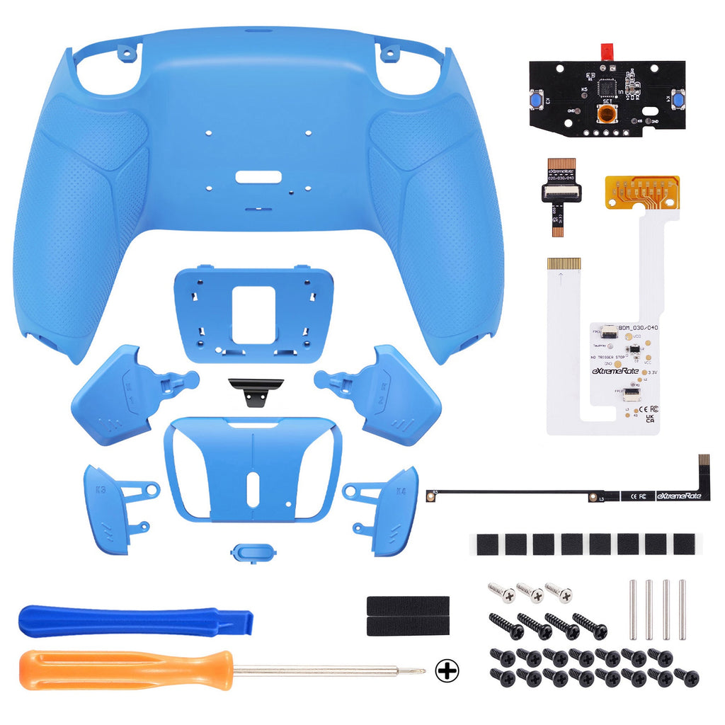 eXtremeRate Remappable RISE4 V3 Remap Kit for PS5 Controller BDM-030/040/050 - Rubberized Starlight Blue eXtremeRate