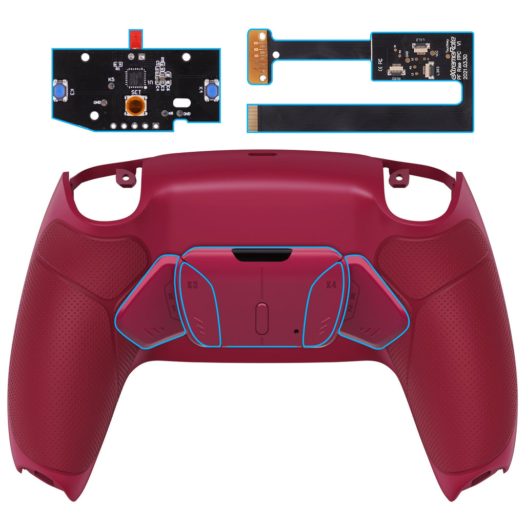 eXtremeRate Remappable RISE4 Remap Kit for PS5 Controller BDM-010/020 - Rubberized Cosmic Red eXtremeRate