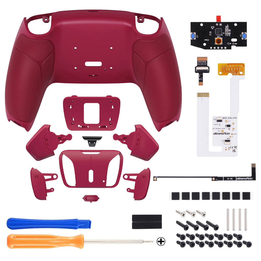 eXtremeRate Remappable RISE4 V3 Remap Kit for PS5 Controller BDM-030/040/050 - Rubberized Cosmic Red eXtremeRate