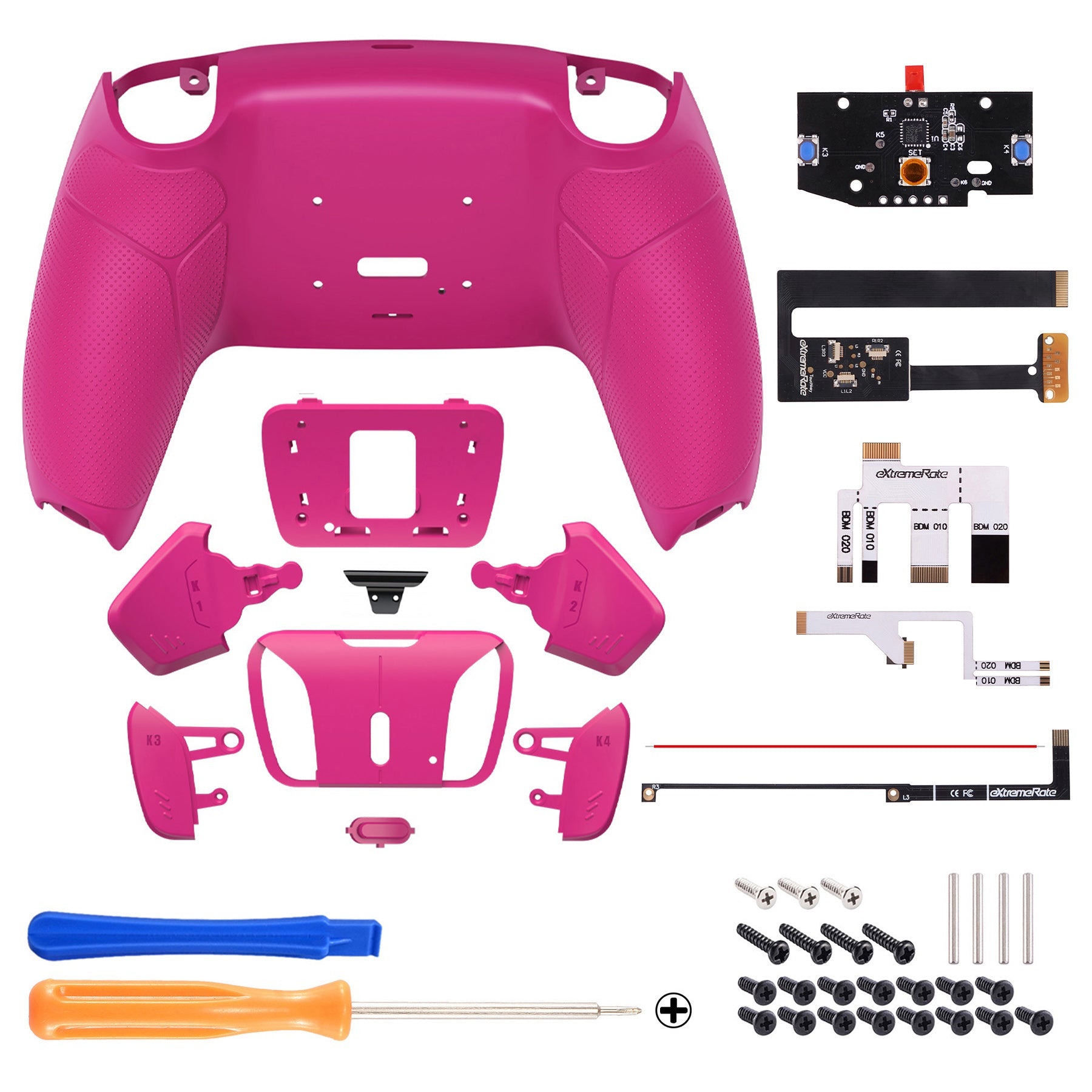 eXtremeRate Remappable RISE4 Remap Kit for PS5 Controller BDM-010/020 - Rubberized Nova Pink eXtremeRate